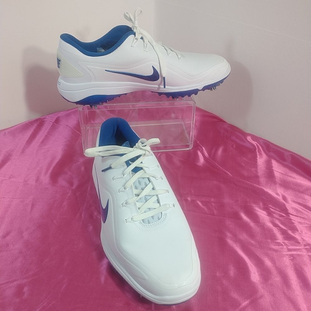 Nike Mens SZ 9 React Vapor 2 Golf Shoes White Blue BV1135-102 NWOB.